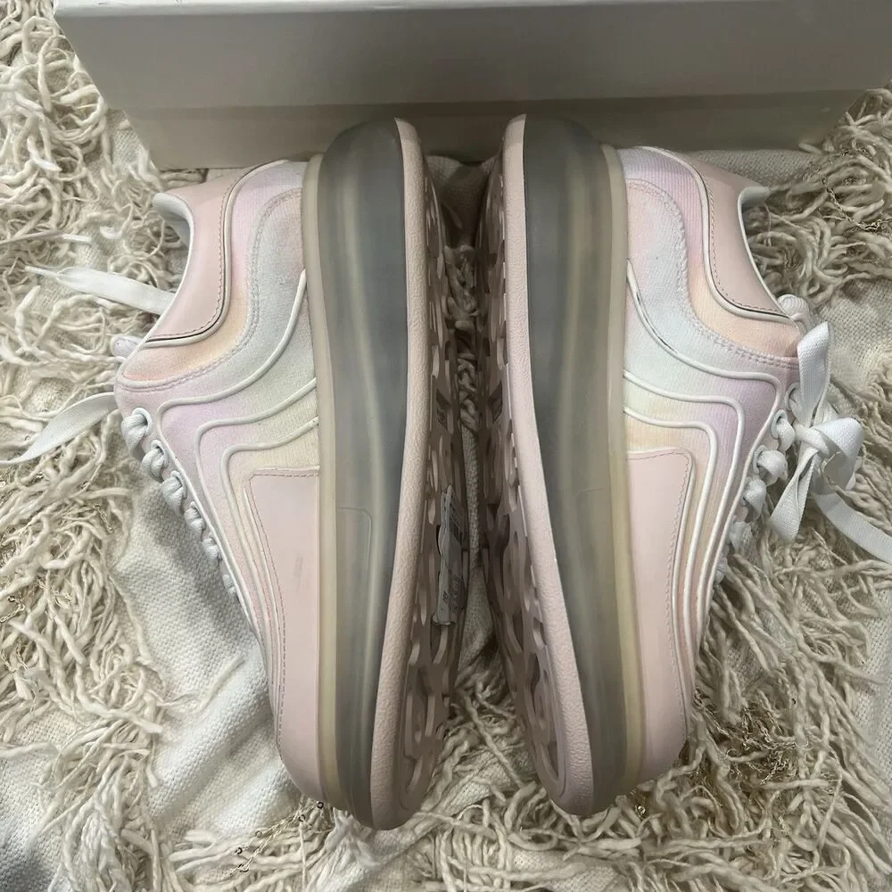 Alexander McQueen Oversized Women’s Sneakers Waves Knit Pink Ombré 38 NEW